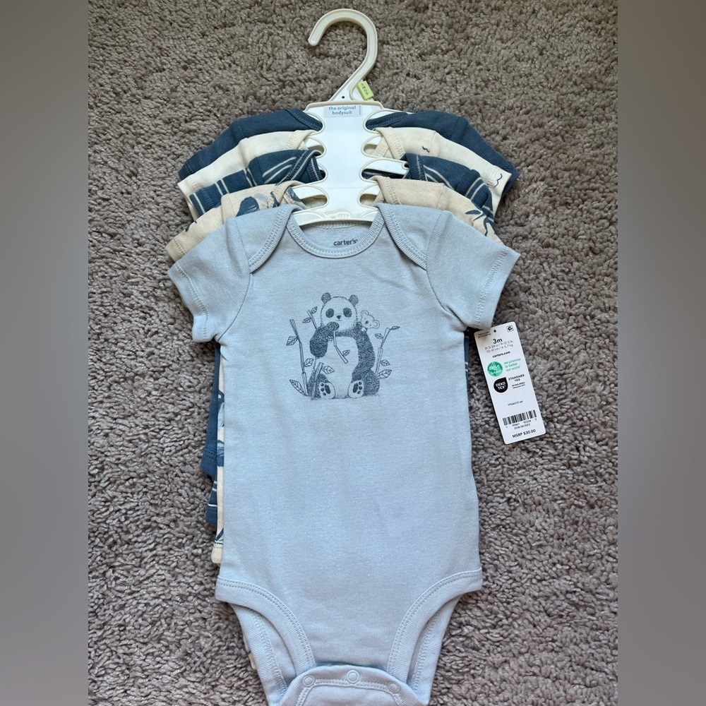 Carter's Light Blue Panda Bodysuit